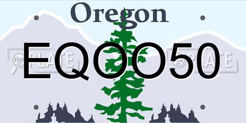 EQOO50 Oregon License Plate
