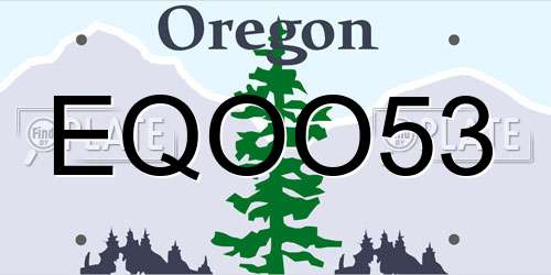 EQOO53 Oregon License Plate