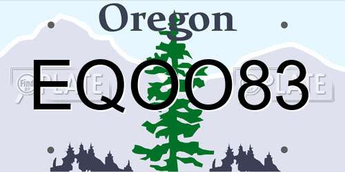 EQOO83 Oregon License Plate