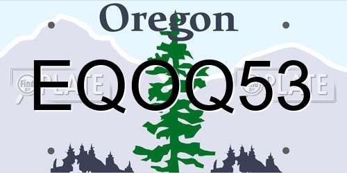 EQOQ53 Oregon License Plate