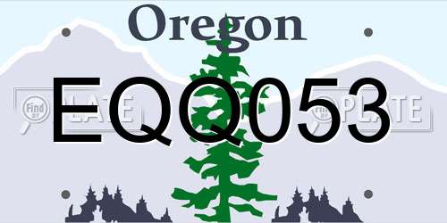 EQQ053 Oregon License Plate