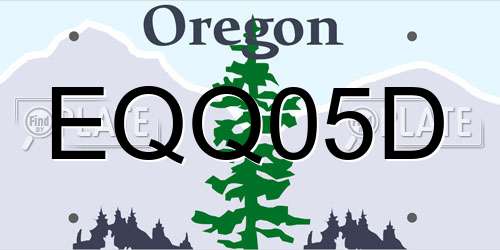 EQQ05D Oregon License Plate