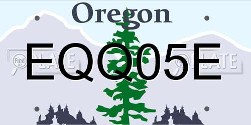EQQ05E Oregon License Plate