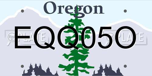 EQQ05O Oregon License Plate