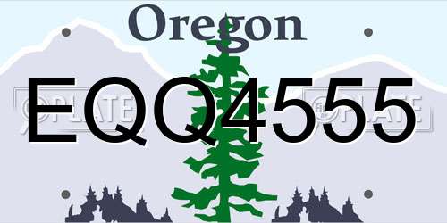 EQQ4555 Oregon License Plate