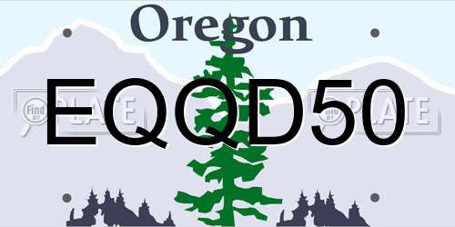 EQQD50 Oregon License Plate