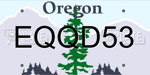 EQQD53 Oregon License Plate