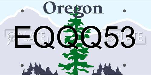 EQQQ53 Oregon License Plate