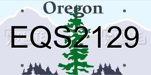 EQS2129 Oregon License Plate