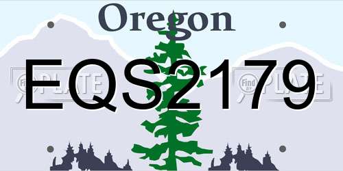 EQS2179 Oregon License Plate