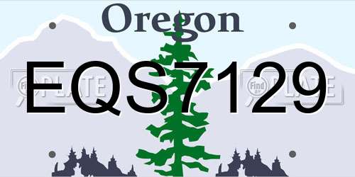 EQS7129 Oregon License Plate