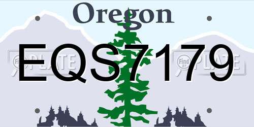 EQS7179 Oregon License Plate