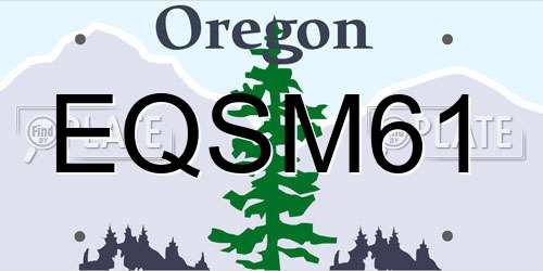 EQSM61 Oregon License Plate