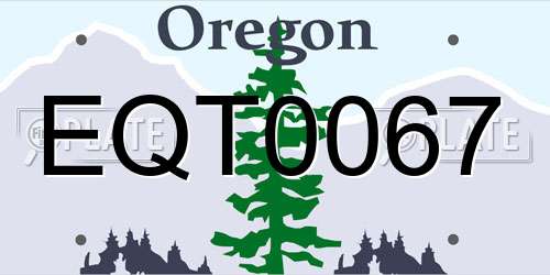 EQT0067 Oregon License Plate