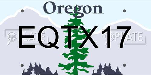 EQTX17 Oregon License Plate