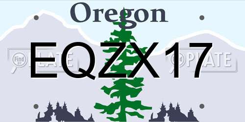 EQZX17 Oregon License Plate