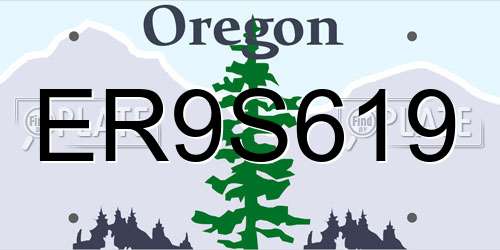 ER9S619 Oregon License Plate