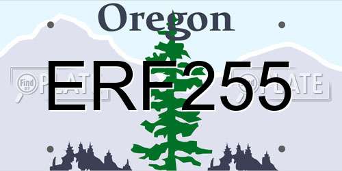 ERF255 Oregon License Plate