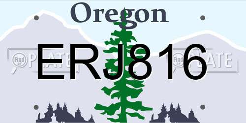 ERJ816 Oregon License Plate