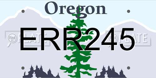 ERR245 Oregon License Plate