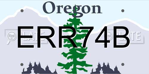 ERR74B Oregon License Plate