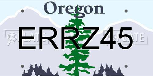 ERRZ45 Oregon License Plate