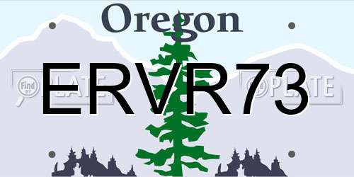 ERVR73 Oregon License Plate