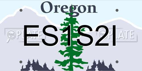 ES1S2I Oregon License Plate