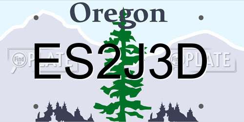ES2J3D Oregon License Plate