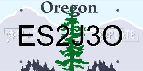 ES2J3O Oregon License Plate