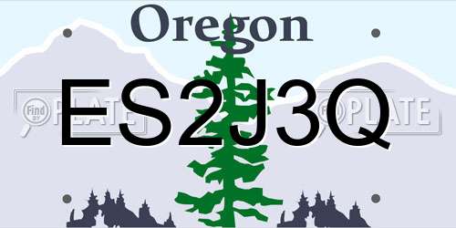 ES2J3Q Oregon License Plate