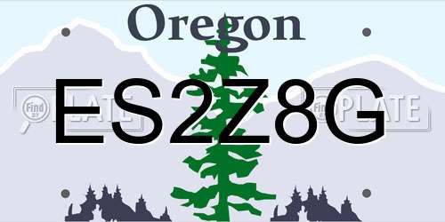 ES2Z8G Oregon License Plate