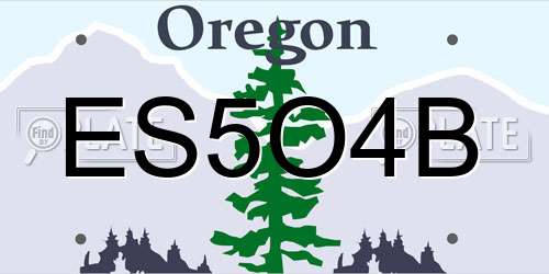 ES5O4B Oregon License Plate