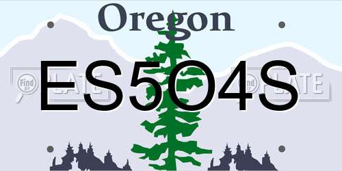 ES5O4S Oregon License Plate