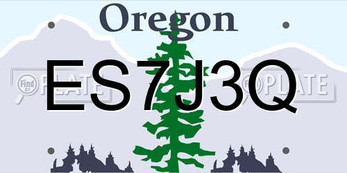 ES7J3Q Oregon License Plate