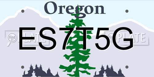 ES7T5G Oregon License Plate