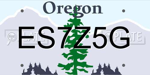 ES7Z5G Oregon License Plate