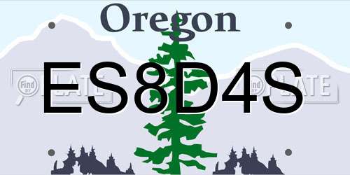 ES8D4S Oregon License Plate
