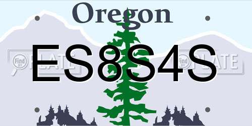 ES8S4S Oregon License Plate