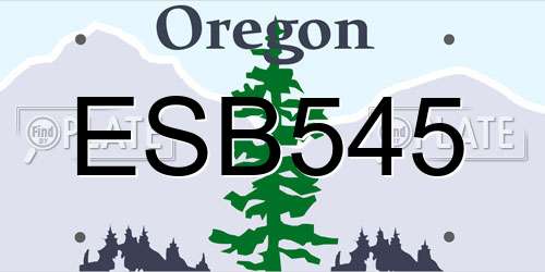 ESB545 Oregon License Plate