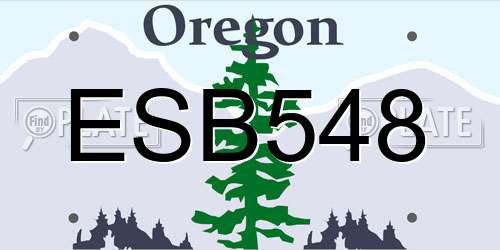 ESB548 Oregon License Plate
