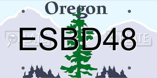 ESBD48 Oregon License Plate