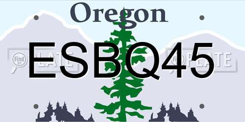 ESBQ45 Oregon License Plate
