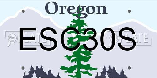 ESC30S Oregon License Plate