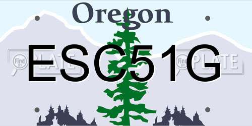 ESC51G Oregon License Plate