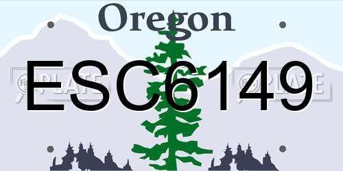 ESC6149 Oregon License Plate
