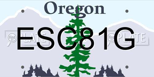 ESC81G Oregon License Plate