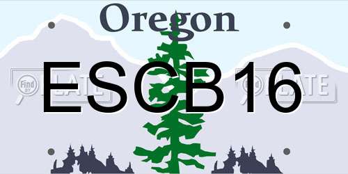 ESCB16 Oregon License Plate
