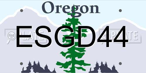 ESGD44 Oregon License Plate