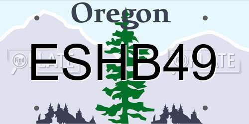 ESHB49 Oregon License Plate